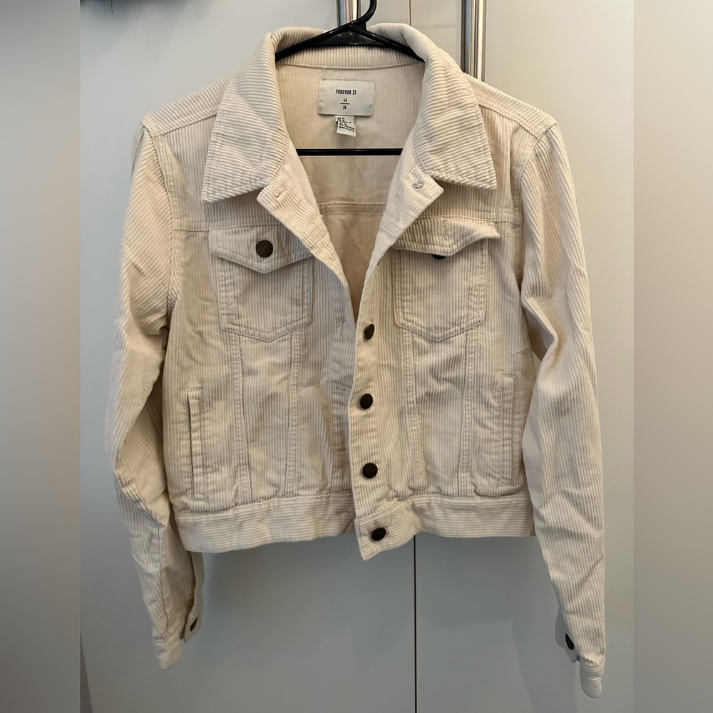 Forever 21 Women’s Cream Corduroy Jacket